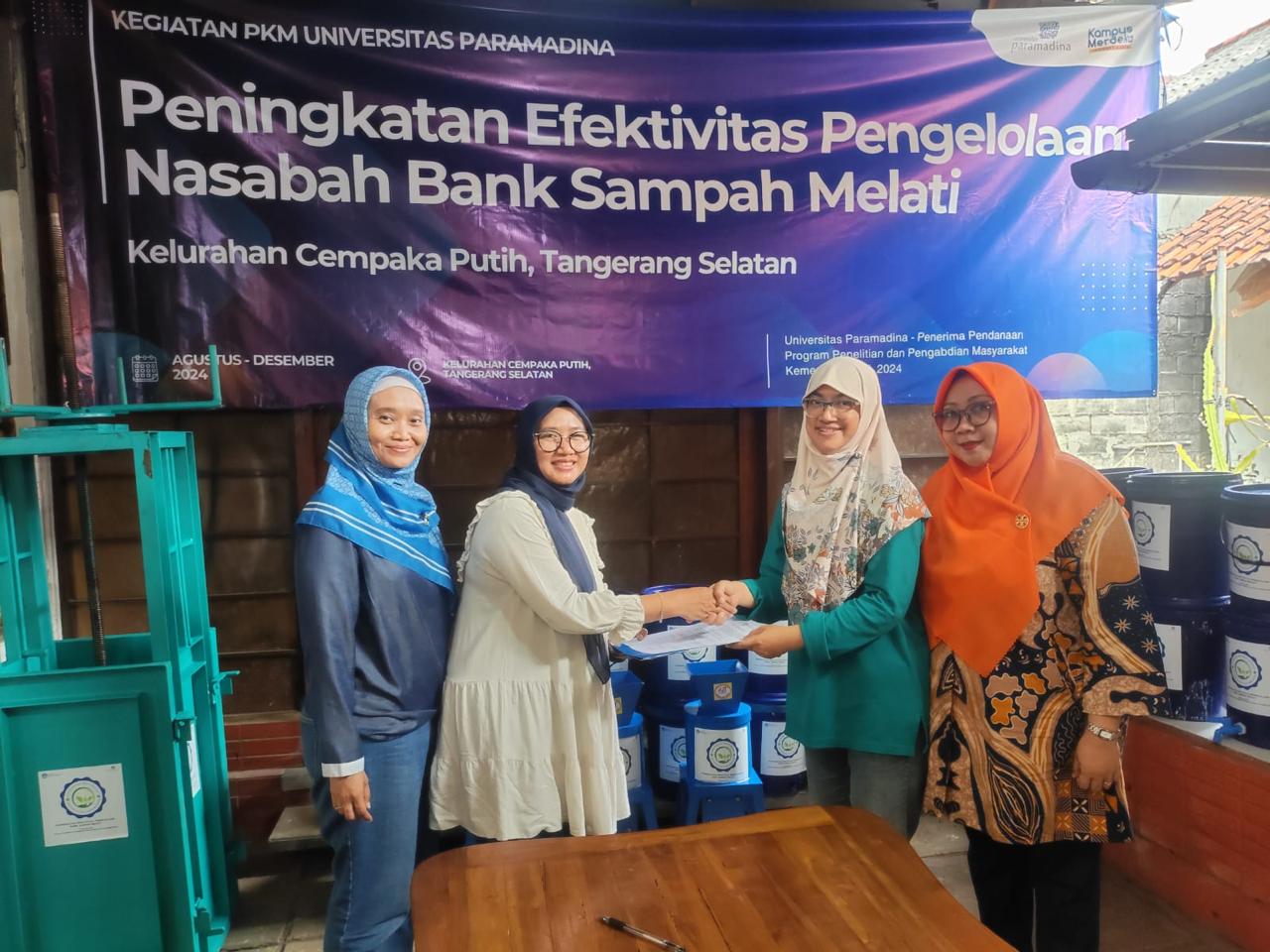 Bantuan bank sampah Melati Bantuan bank sampah Melati